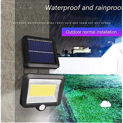 Lampa solara de perete Sl F120 6 x COB LED putere 25W 5000K cu panou solar senzor miscare Neagra Lampa solara de perete Sl F120 6 x COB LED putere 25W 5000K cu panou solar senzor miscare Neagra