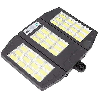Lampa solara 30w tripla de perete cu senzor de lumina si miscare cu telecomanda IP65 Lampa solara 30w tripla de perete cu senzor de lumina si miscare cu telecomanda IP65