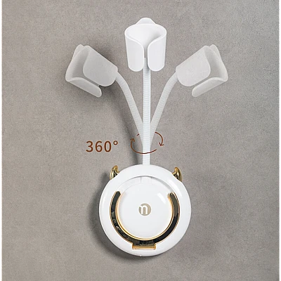 Suport pentru uscator de par cu unghi reglabil cu rotatie de 360 de grade Alb Suport pentru uscator de par cu unghi reglabil cu rotatie de 360 de grade Alb