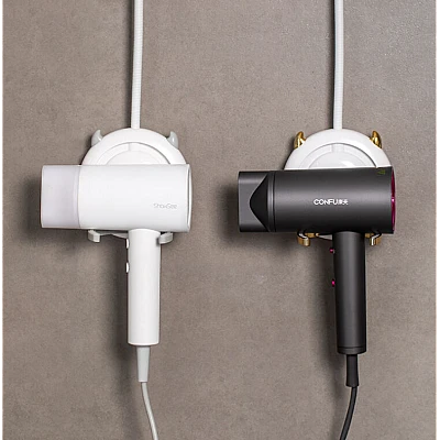 Suport pentru uscator de par cu unghi reglabil cu rotatie de 360 de grade Alb Suport pentru uscator de par cu unghi reglabil cu rotatie de 360 de grade Alb