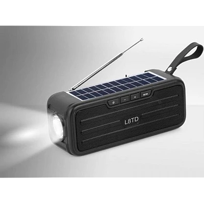 Radio portabil tip boxa cu panou solar Bluetooth L8TD 10W 1200 mAh Radio portabil tip boxa cu panou solar Bluetooth L8TD 10W 1200 mAh