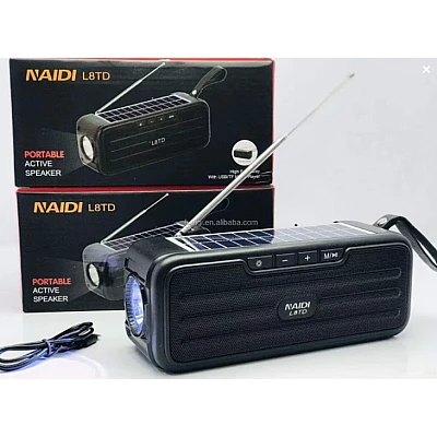 Radio portabil tip boxa cu panou solar Bluetooth L8TD 10W 1200 mAh Radio portabil tip boxa cu panou solar Bluetooth L8TD 10W 1200 mAh