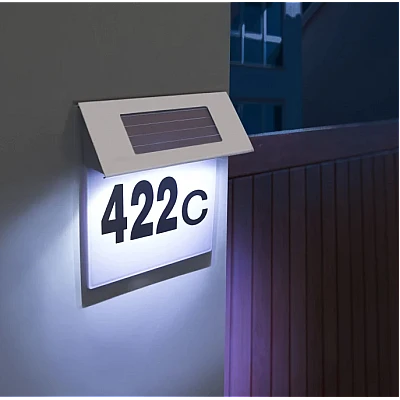 Numar de Casa cu LED si Panou Solar cifre de la 0 la 9 litere de la A la H 11446B