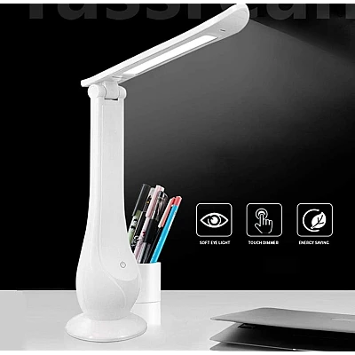 Lampa de birou LED cu acumulator si control tactil brat mobil 180 trei trepte de lumina cu diferite puteri Lampa de birou LED cu acumulator si control tactil brat mobil 180 trei trepte de lumina cu diferite puteri