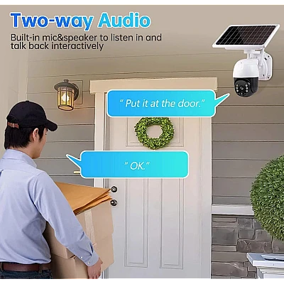 Camera de supraveghere wireless cu panou solar 1080p wifi 360 Infrarosu Camera de supraveghere wireless cu panou solar 1080p wifi 360 Infrarosu
