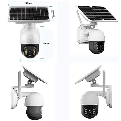Camera de supraveghere wireless cu panou solar 1080p wifi 360 Infrarosu Camera de supraveghere wireless cu panou solar 1080p wifi 360 Infrarosu