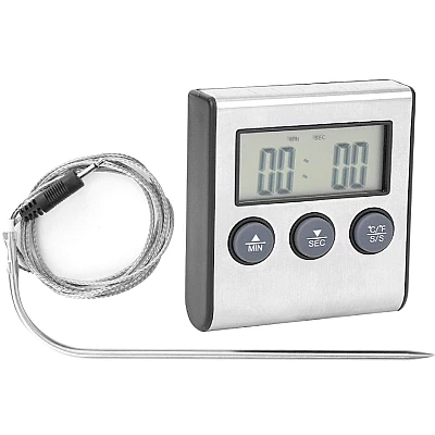 Termometru pentru carne cu afisaj si temporizator 0 250 grade C Termometru pentru carne cu afisaj si temporizator 0 250 grade C