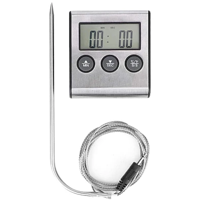Termometru pentru carne cu afisaj si temporizator 0 250 grade C Termometru pentru carne cu afisaj si temporizator 0 250 grade C