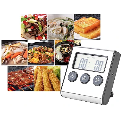 Termometru pentru carne cu afisaj si temporizator 0 250 grade C Termometru pentru carne cu afisaj si temporizator 0 250 grade C