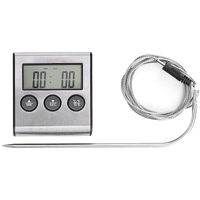 Termometru pentru carne cu afisaj si temporizator 0 250 grade C Termometru pentru carne cu afisaj si temporizator 0 250 grade C