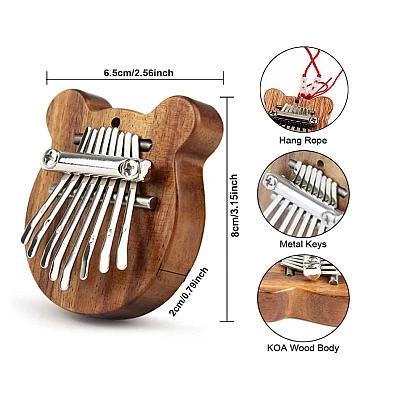 Mini Kalimba cu 8 Clape si Urechiuse portabil ideal pentru incepatori si copii Mini Kalimba cu 8 Clape si Urechiuse portabil ideal pentru incepatori si copii