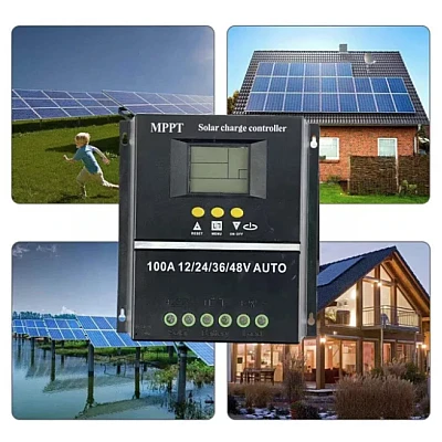 Controler solar 12V/24V/36V/48V 100A display LCD cu 7 moduri de functionare Controler solar 12V/24V/36V/48V 100A display LCD cu 7 moduri de functionare