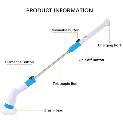 Perie Electrica Rotativa Tip Mop Pentru Curatat Hurricane Spin Scrubber Cu Trei Capete Perie Electrica Rotativa Tip Mop Pentru Curatat Hurricane Spin Scrubber Cu Trei Capete