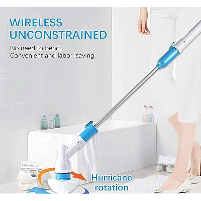 Perie Electrica Rotativa Tip Mop Pentru Curatat Hurricane Spin Scrubber Cu Trei Capete Perie Electrica Rotativa Tip Mop Pentru Curatat Hurricane Spin Scrubber Cu Trei Capete
