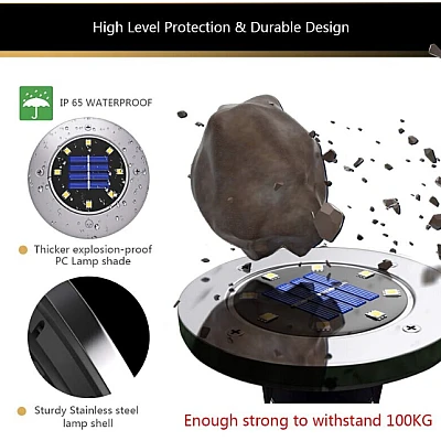 Set 4 Lampi Solare metalice Argintii Disk Lights pentru gradina Set 4 Lampi Solare metalice Argintii Disk Lights pentru gradina