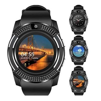 Smartwatch V8 HandsFree Bluetooth 3.0 Micro SIM Android Camera 1.3MP Negru Smartwatch V8 HandsFree Bluetooth 3.0 Micro SIM Android Camera 1.3MP Negru