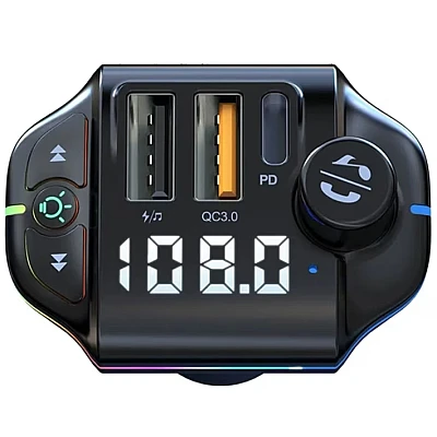 Modulator Fm auto ZTB A10 20W Rgb cu incarcare rapida Negru Modulator Fm auto ZTB A10 20W Rgb cu incarcare rapida Negru