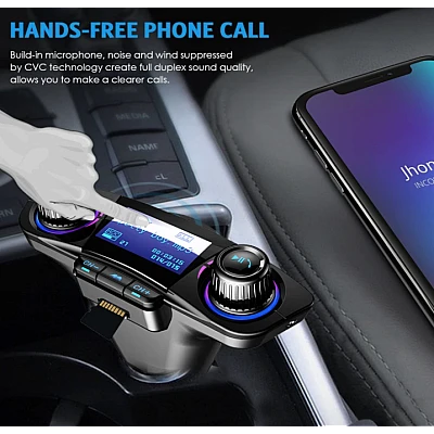 Modulator Fm Functie De Incarcare Telefon Bluetooth Handsfree Compatibilitate Universal Negru Modulator Fm Functie De Incarcare Telefon Bluetooth Handsfree Compatibilitate Universal Negru