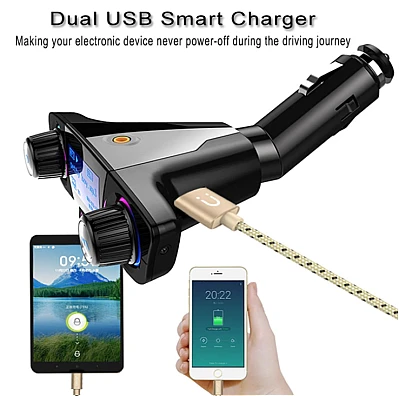 Modulator Fm Functie De Incarcare Telefon Bluetooth Handsfree Compatibilitate Universal Negru Modulator Fm Functie De Incarcare Telefon Bluetooth Handsfree Compatibilitate Universal Negru