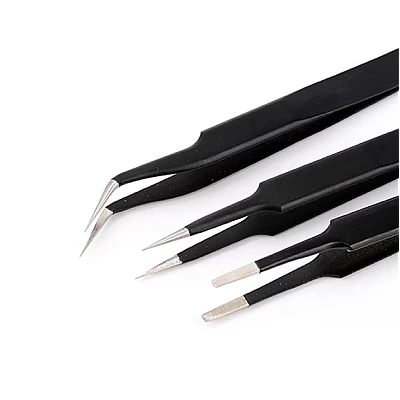 Set 6 pensete de precizie FAc otel inoxidabil antistatic Negru Set 6 pensete de precizie FAc otel inoxidabil antistatic Negru