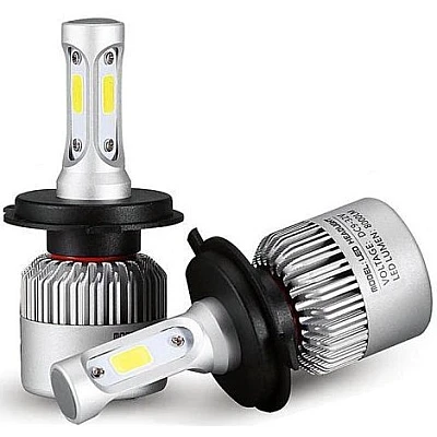 Kit becuri led auto COB S2 H4 2 buc/set 8000Lumeni temperatura 6000K/Alb putere 72W Kit becuri led auto COB S2 H4 2 buc/set 8000Lumeni temperatura 6000K/Alb putere 72W