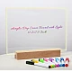 Panou luminos acrilic tip tabla de notite transparenta cu baza din lemn Panou luminos acrilic tip tabla de notite transparenta cu baza din lemn