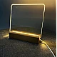 Panou luminos acrilic tip tabla de notite transparenta cu baza din lemn Panou luminos acrilic tip tabla de notite transparenta cu baza din lemn