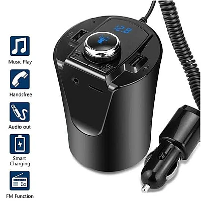 Kit Multifunctional BX6 BX7 FM functie Bluetooth cu 2 porturi USB Slot TF CARD AUX Negru Kit Multifunctional BX6 BX7 FM functie Bluetooth cu 2 porturi USB Slot TF CARD AUX Negru