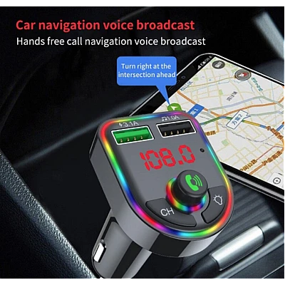 Modulator Mp3 Fm Auto F6 functie Bluetooth cu USB