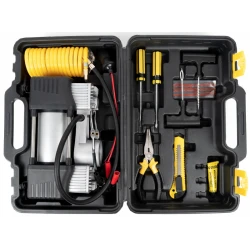 Compresor auto 12V cu trusa completa pentru pene si avarii Compresor auto 12V cu trusa completa pentru pene si avarii