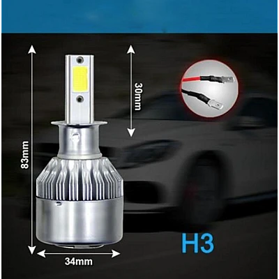 Set 2 becuri Led C6 H3 putere 36W temperatura 6500K Set 2 becuri Led C6 H3 putere 36W temperatura 6500K