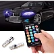 Set 2 becuri T10 LED auto RGB cu telecomanda putere 2W Set 2 becuri T10 LED auto RGB cu telecomanda putere 2W