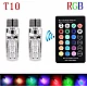 Set 2 becuri T10 LED auto RGB cu telecomanda putere 2W Set 2 becuri T10 LED auto RGB cu telecomanda putere 2W