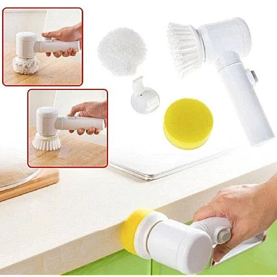 Perie electrica 5 in 1 pentru curatenie Alba Perie electrica 5 in 1 pentru curatenie Alba