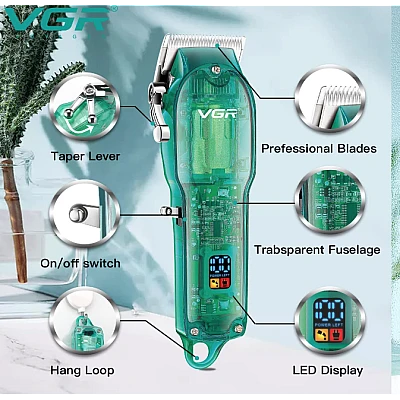 Aparat de tuns profesional VGR V 660 cu Led Verde Aparat de tuns profesional VGR V 660 cu Led Verde