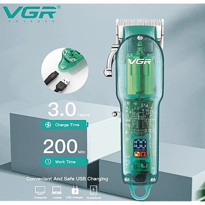 Aparat de tuns profesional VGR V 660 cu Led Verde Aparat de tuns profesional VGR V 660 cu Led Verde