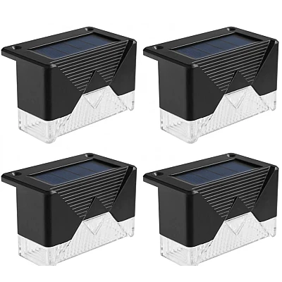 Set 4 Lampi Solare pentru Gard si Stalp cu Senzor de Miscare Set 4 Lampi Solare pentru Gard si Stalp cu Senzor de Miscare
