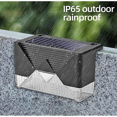 Set 4 Lampi Solare pentru Gard si Stalp cu Senzor de Miscare Set 4 Lampi Solare pentru Gard si Stalp cu Senzor de Miscare
