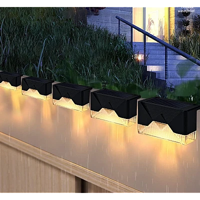 Set 4 Lampi Solare pentru Gard si Stalp cu Senzor de Miscare Set 4 Lampi Solare pentru Gard si Stalp cu Senzor de Miscare