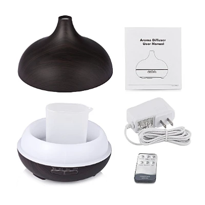 Umidificator de Aer 300ml LED DARK WOOD HUS 02-1 Difuzor Umidificator de Aer 300ml LED DARK WOOD HUS 02-1 Difuzor