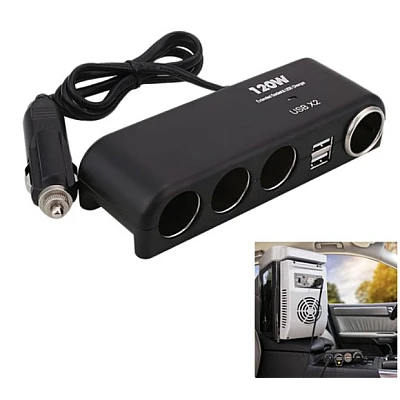 Priza auto 1525 Olesson 12V/24V cu 6 intrari 120W negru Priza auto 1525 Olesson 12V/24V cu 6 intrari 120W negru