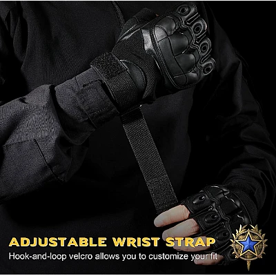 Manusi tactice militare fara degete masura L din vinil cu protectie cauciuc Negru Manusi tactice militare fara degete masura L din vinil cu protectie cauciuc Negru