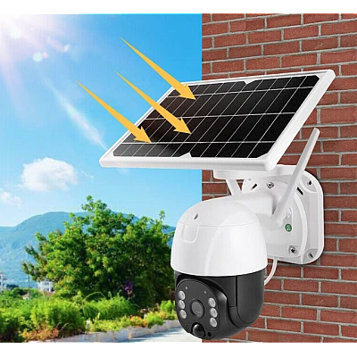 Camera de supraveghere Wifi cu Panou Solar Atasat si Senzor de Miscare alert PTZ Camera de supraveghere Wifi cu Panou Solar Atasat si Senzor de Miscare alert PTZ