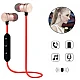 Casti audio Bluetooth sport stereo cu suport magnetic rosu auriu Casti audio Bluetooth sport stereo cu suport magnetic rosu auriu