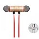 Casti audio Bluetooth sport stereo cu suport magnetic rosu auriu Casti audio Bluetooth sport stereo cu suport magnetic rosu auriu