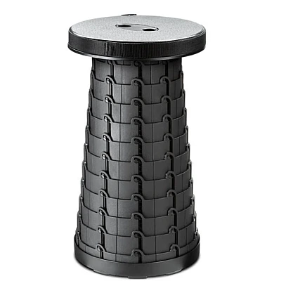 Scaun rotund portabil extensibil cu pliere telescopica pentru camping Negru/Rosu Scaun rotund portabil extensibil cu pliere telescopica pentru camping Negru/Rosu