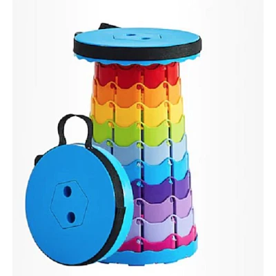 Scaun rotund portabil extensibil cu pliere telescopica pentru camping Negru/Rosu Scaun rotund portabil extensibil cu pliere telescopica pentru camping Negru/Rosu
