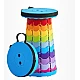 Scaun rotund portabil extensibil cu pliere telescopica pentru camping Negru/Rosu Scaun rotund portabil extensibil cu pliere telescopica pentru camping Negru/Rosu