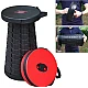 Scaun rotund portabil extensibil cu pliere telescopica pentru camping Negru/Rosu Scaun rotund portabil extensibil cu pliere telescopica pentru camping Negru/Rosu