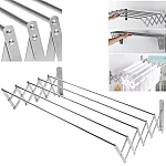 Uscator rufe din aluminiu retractabil cu prindere in perete si 5 bare Uscator rufe din aluminiu retractabil cu prindere in perete si 5 bare
